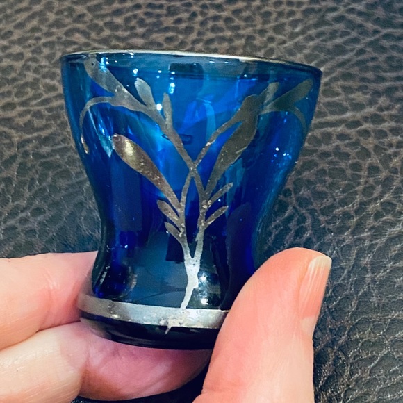 None marked Other - 🌟2xHP🌟VTG Shot Glasses 1930’s Cobalt Blue USA 5